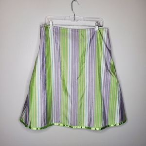 NWT Anthropologie Striped Green Purple Skirt